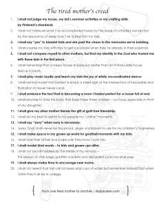 The tired mother's creed by Lisa-Jo Baker